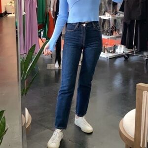 Zara Dark Blue Straight Leg Women's Jeans